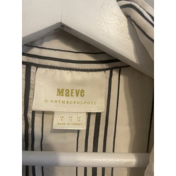 Maeve By Anthropologie Womens Size 8 Sleeveless Dress Button Collared Striped - Picture 3 of 5